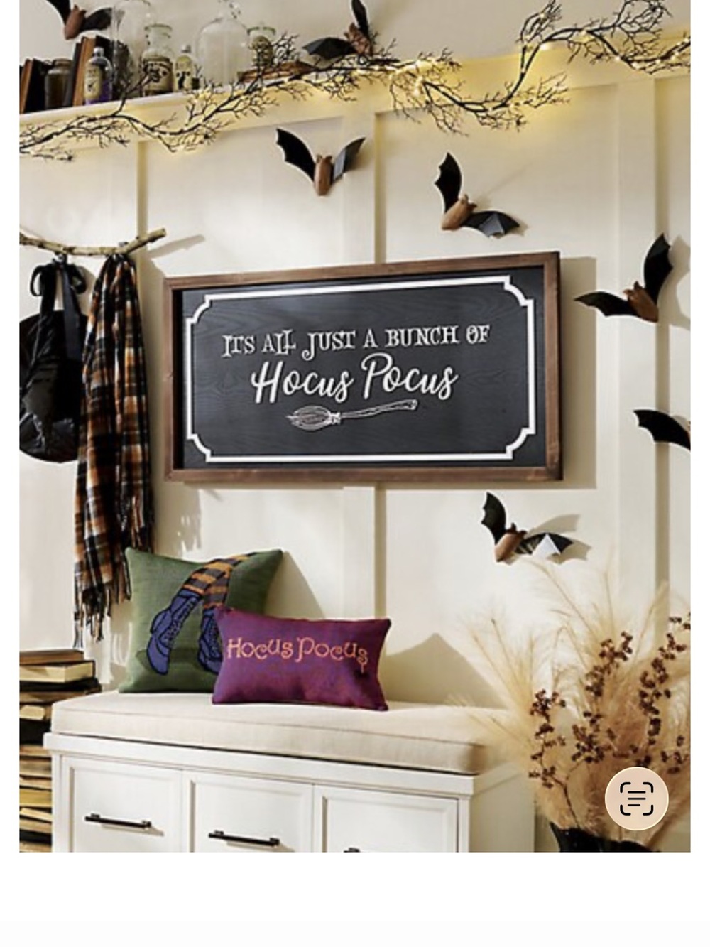 Black 'Hocus Pocus' Wooden Holiday Wall Sign - grandinroad